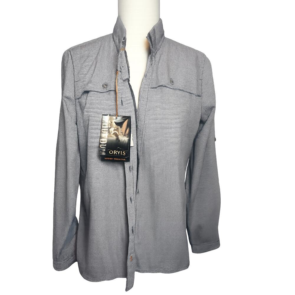 Orvis Women's Size Medium Open Air Casting Button Down Navy 3E9X-3252